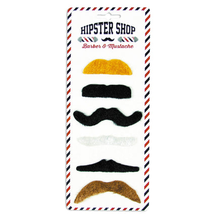 MOUSTACHE PARTY (SET DE 6 MOUSTACHES ASSORTIES)