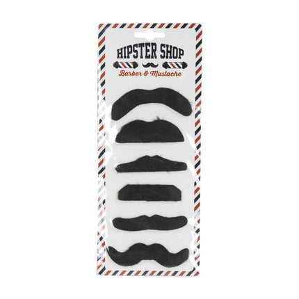 MOUSTACHE PARTY (SET DE 6 MOUSTACHES NOIRES)
