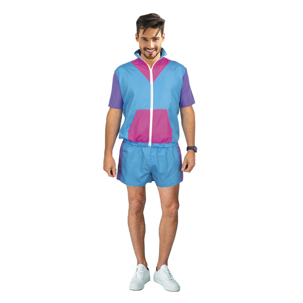 COSTUME ENSEMBLE SPORT 80'S BLEU/ROSE 80'S