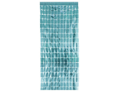 rideau de porte aluminium bleu clair 2x1m