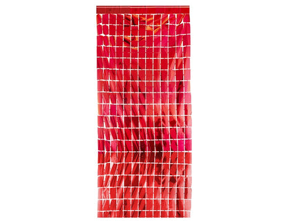 rideau de porte aluminium rouge 2x1m
