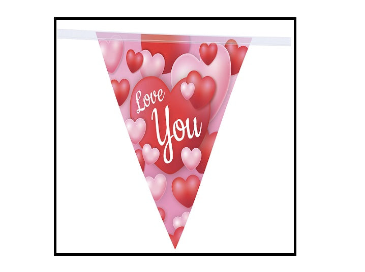 guirlande 10 fanions motif love you 5m