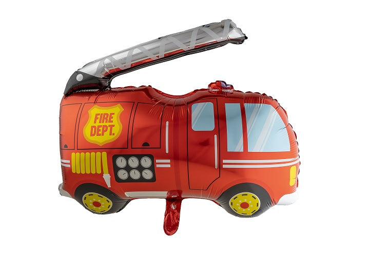 ballon aluminium mylar camion de pompier 77x74cm