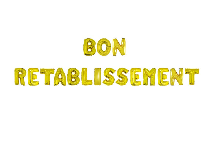 kit ballons aluminium bon rétablissement or 17pcs 41cm