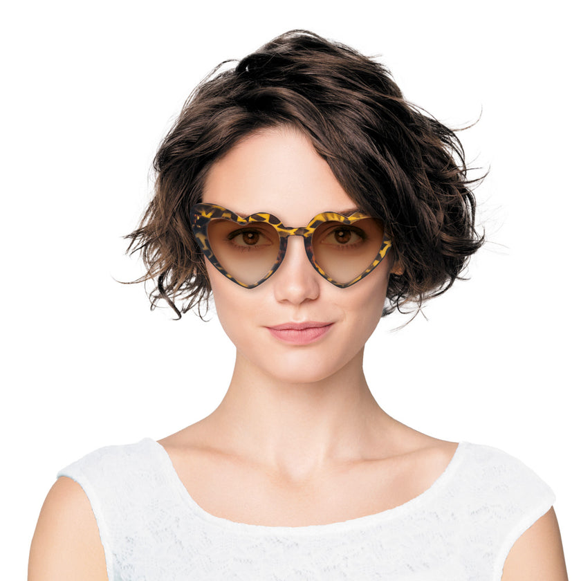 LUNETTES VINTAGE COEUR LEOPARD