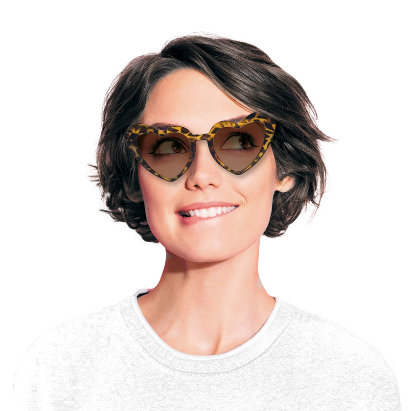 LUNETTES VINTAGE COEUR LEOPARD