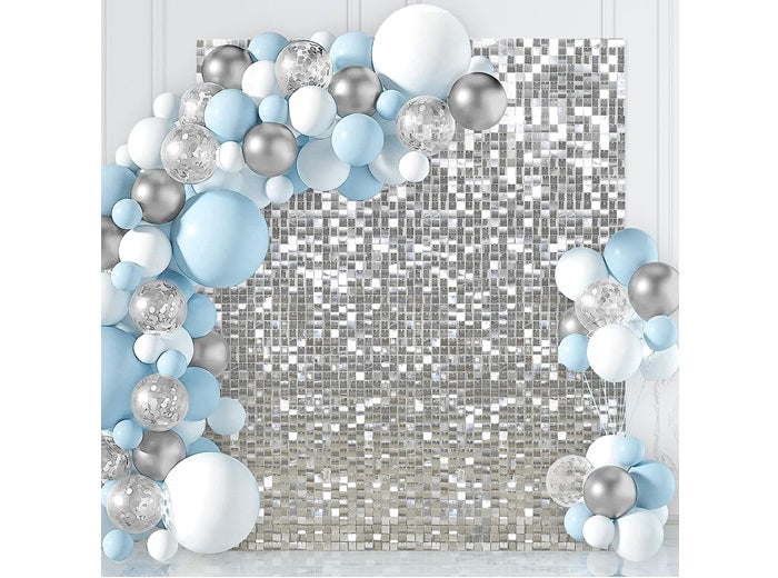 décoration dalle murale argent métallisée 30x30cm