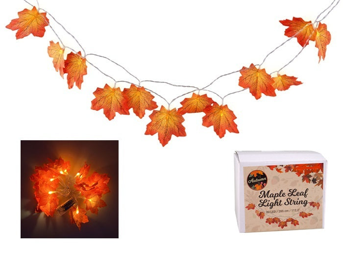 guirlande lumineuse led avec feuilles d''automne 2.8m