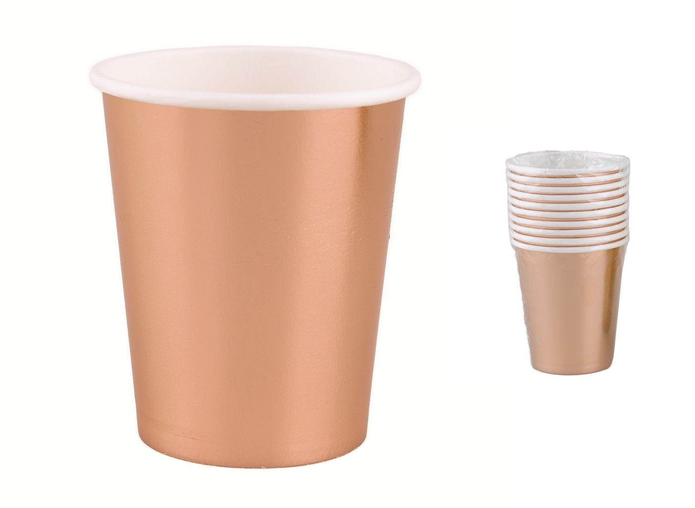 lot de 8 gobelets en carton or rose 25cl