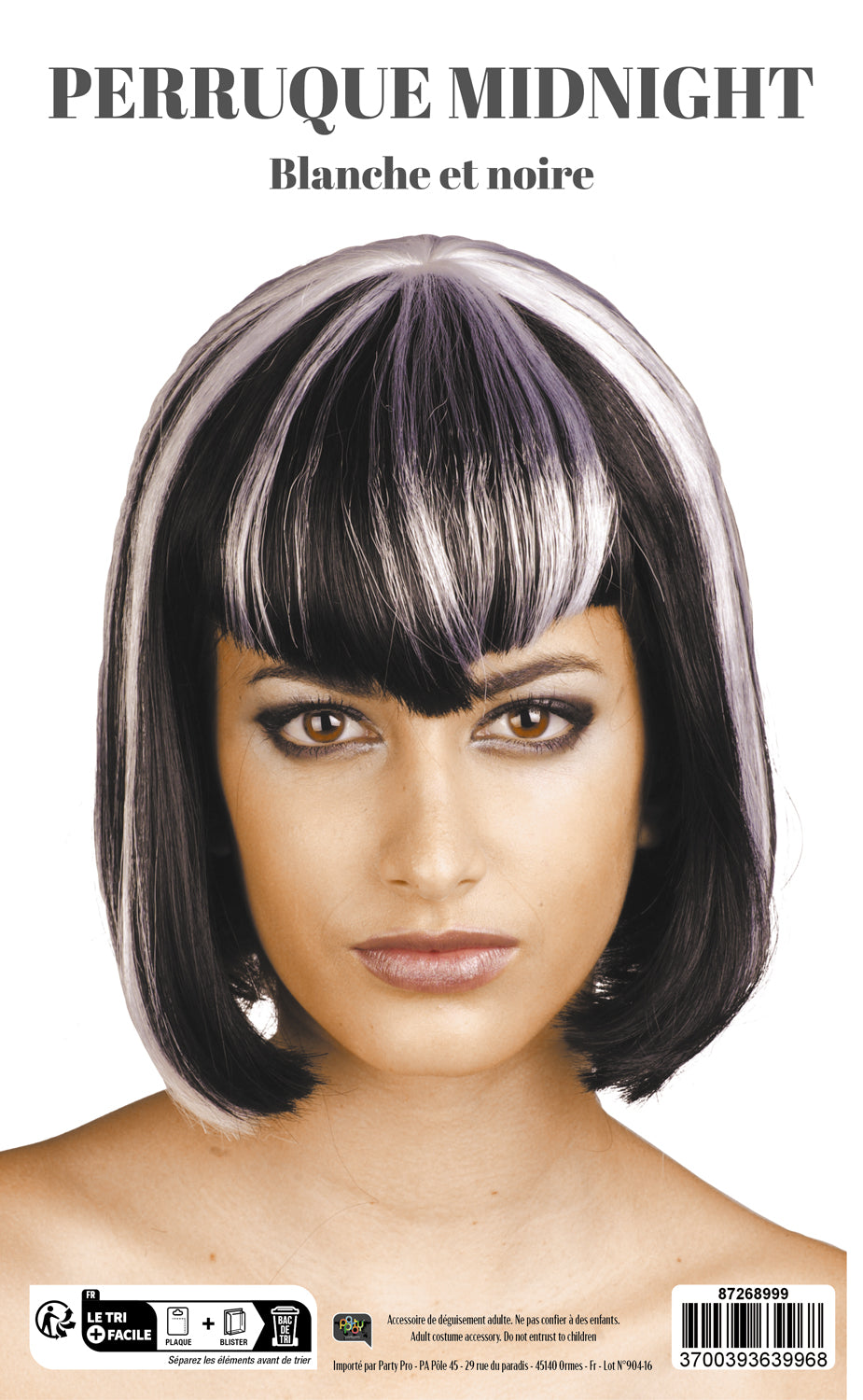 PERRUQUE MIDNIGHT BLANCHE ET NOIRE