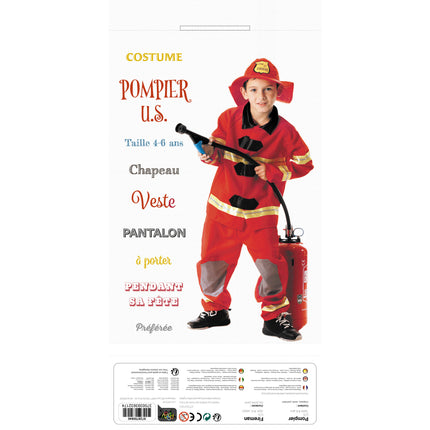 COSTUME POMPIER US 4-6ANS