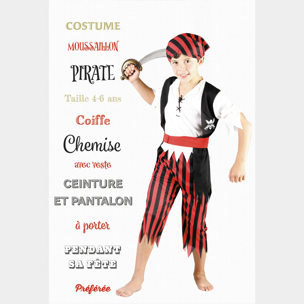 COSTUME MOUSSAILLON PIRATE 4-6 ANS
