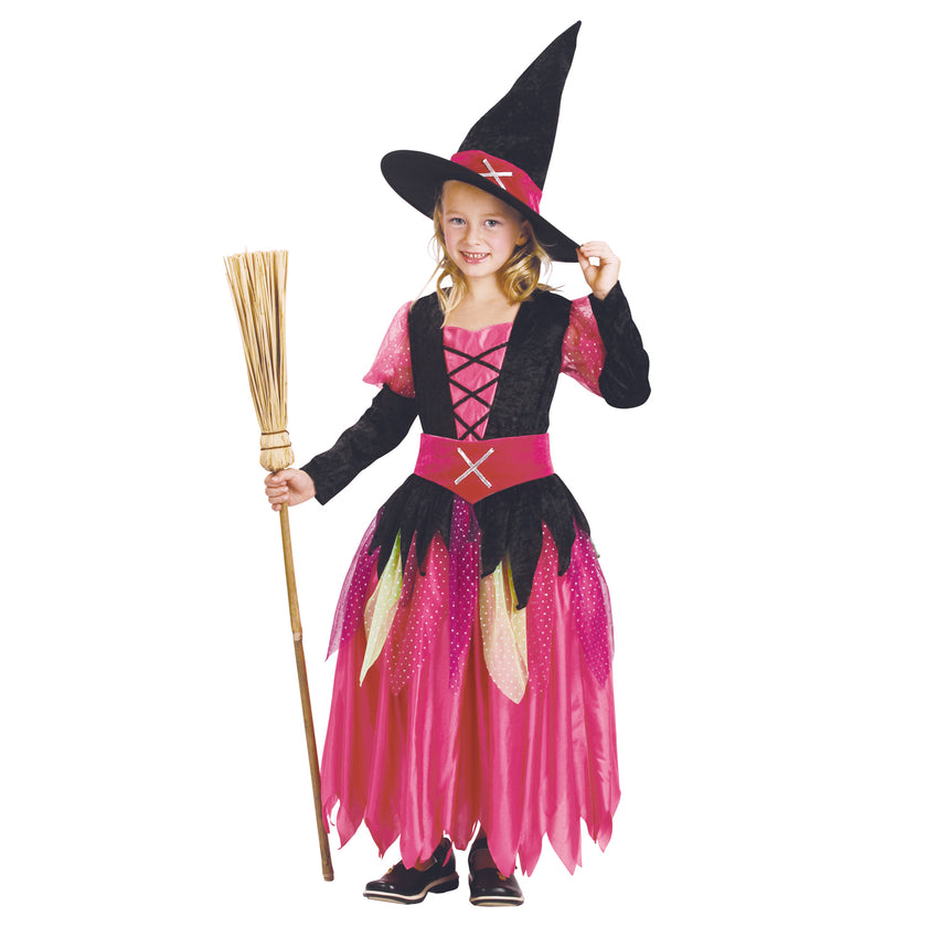 COSTUME JOLIE PETITE SORCIERE ROSE 7-9ans