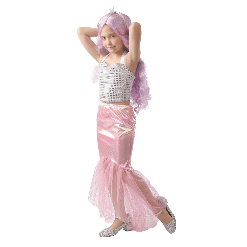 QUEUE DE SIRENE ROSE + SERRE TETE 4-6ANS