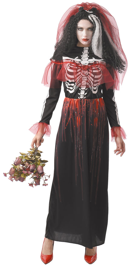 COSTUME ROBE SQUELETTE ENSANGLANTE