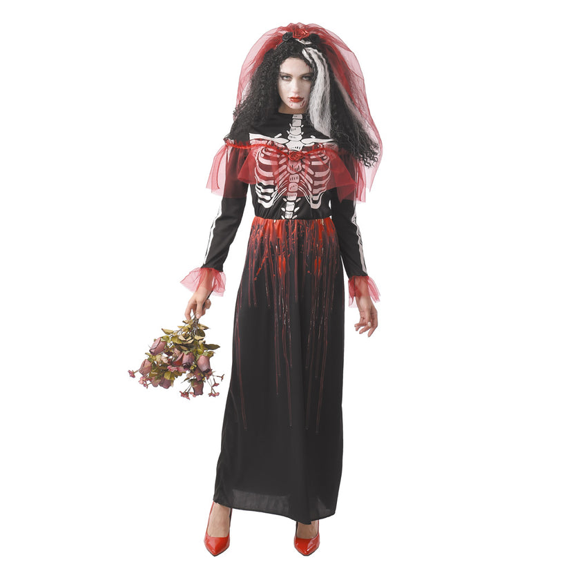 COSTUME ROBE SQUELETTE ENSANGLANTE