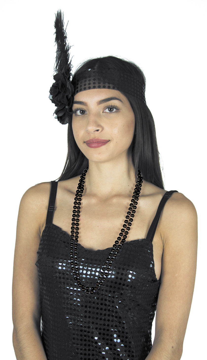 COLLIER PERLES NOIRES