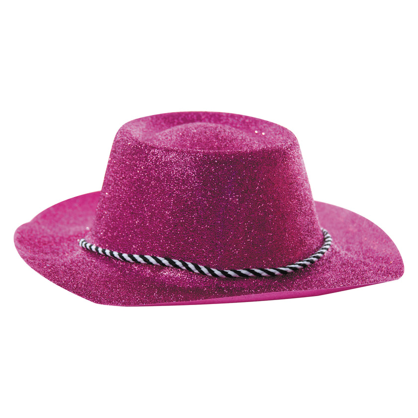 CHAPEAU COWBOY PAILLETTE ROSE