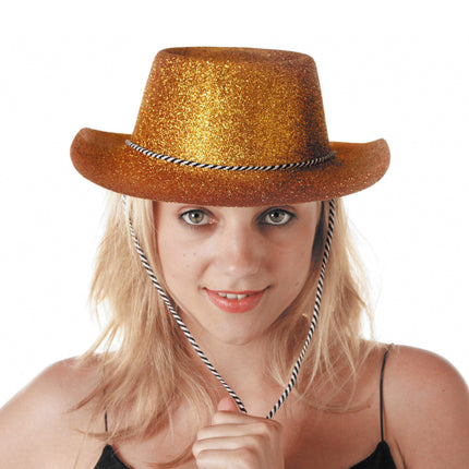 CHAPEAU COWBOY PAILLETTE OR