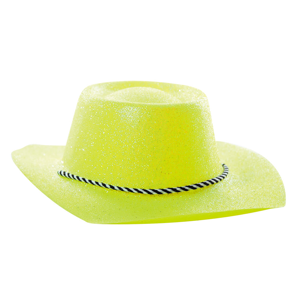 CHAPEAU COWBOY PAILLETTE JAUNE