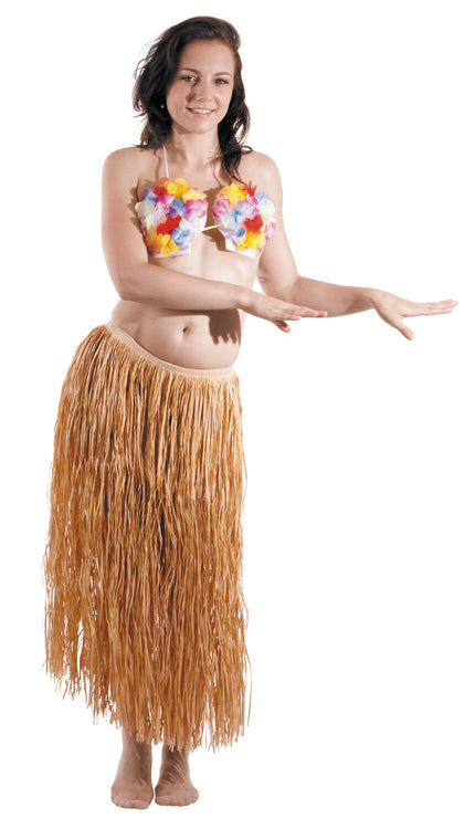 JUPE HAWAI RAFFIA NATUREL 80CM