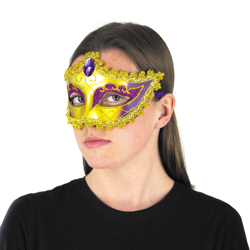 MASQUE VENITIEN VIOLET ET OR