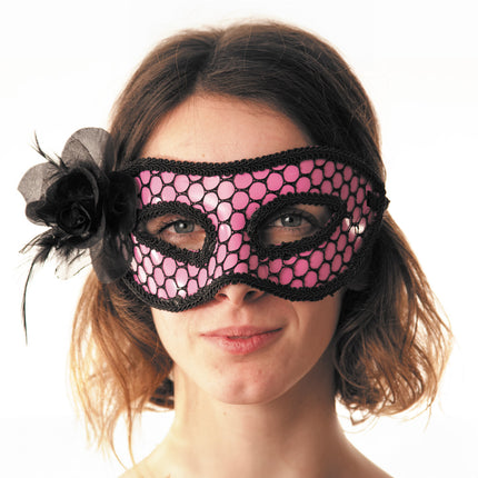 MASQUE CARNAVAL ROSE ET RESILLE