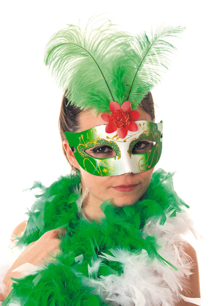 MASQUE VENITIEN PLUME VERT
