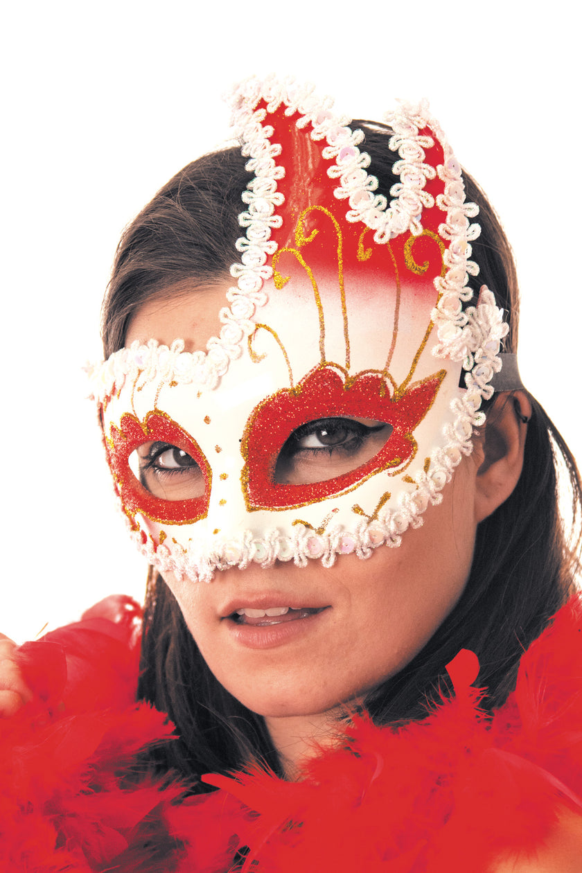 MASQUE VENITIEN ROUGE ET BLANC