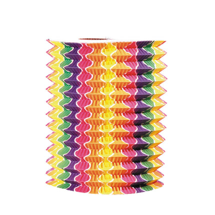 LAMPION CYL. BARIOLE 16CM.IGN