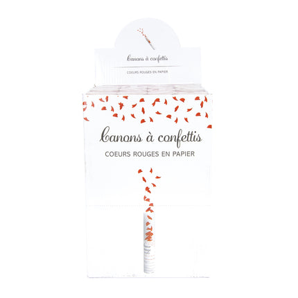 CANON A CONFETTI COEUR ROUGE TUBE TRANSPARENT 25CM