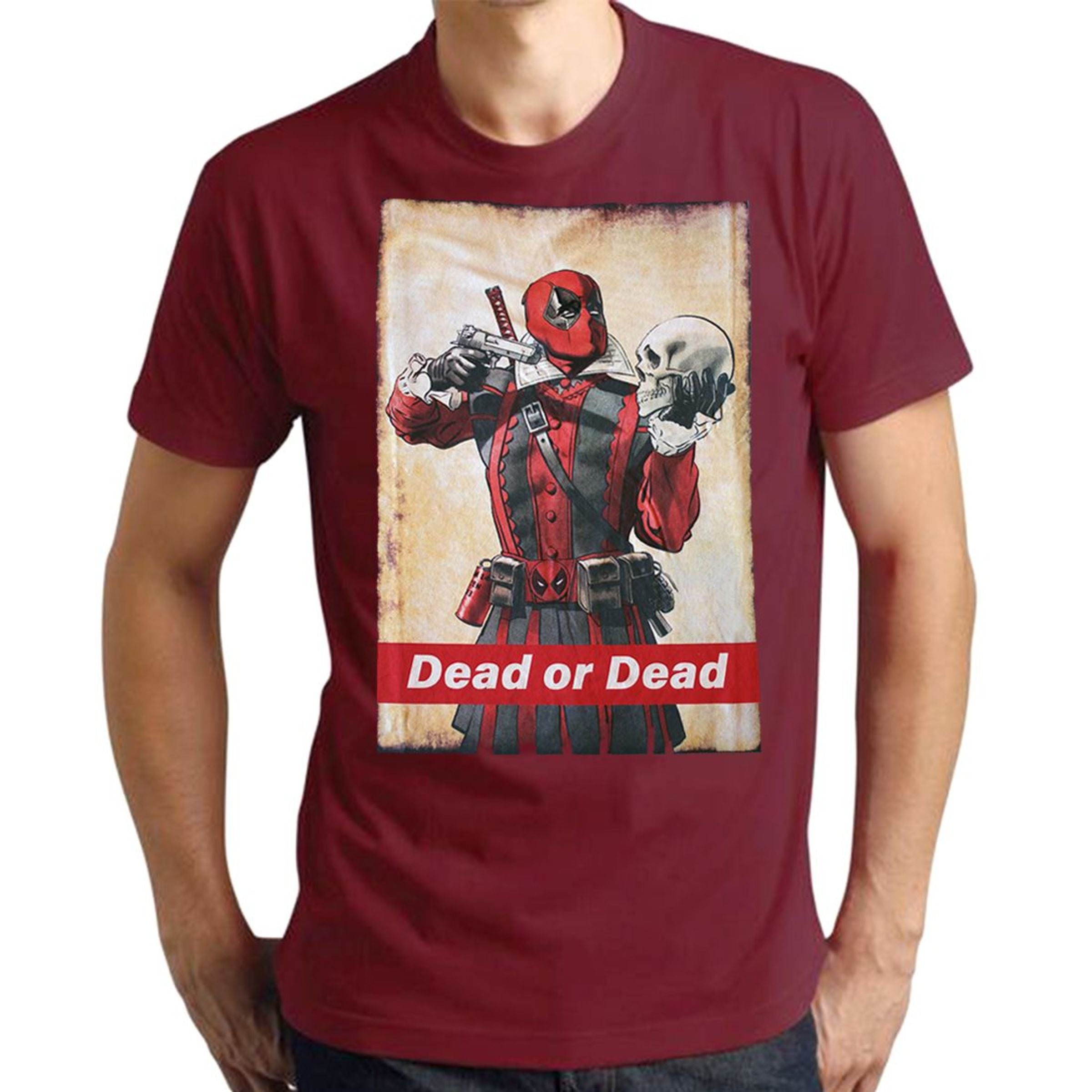 T-shirt Deadpool Dead or Dead homme