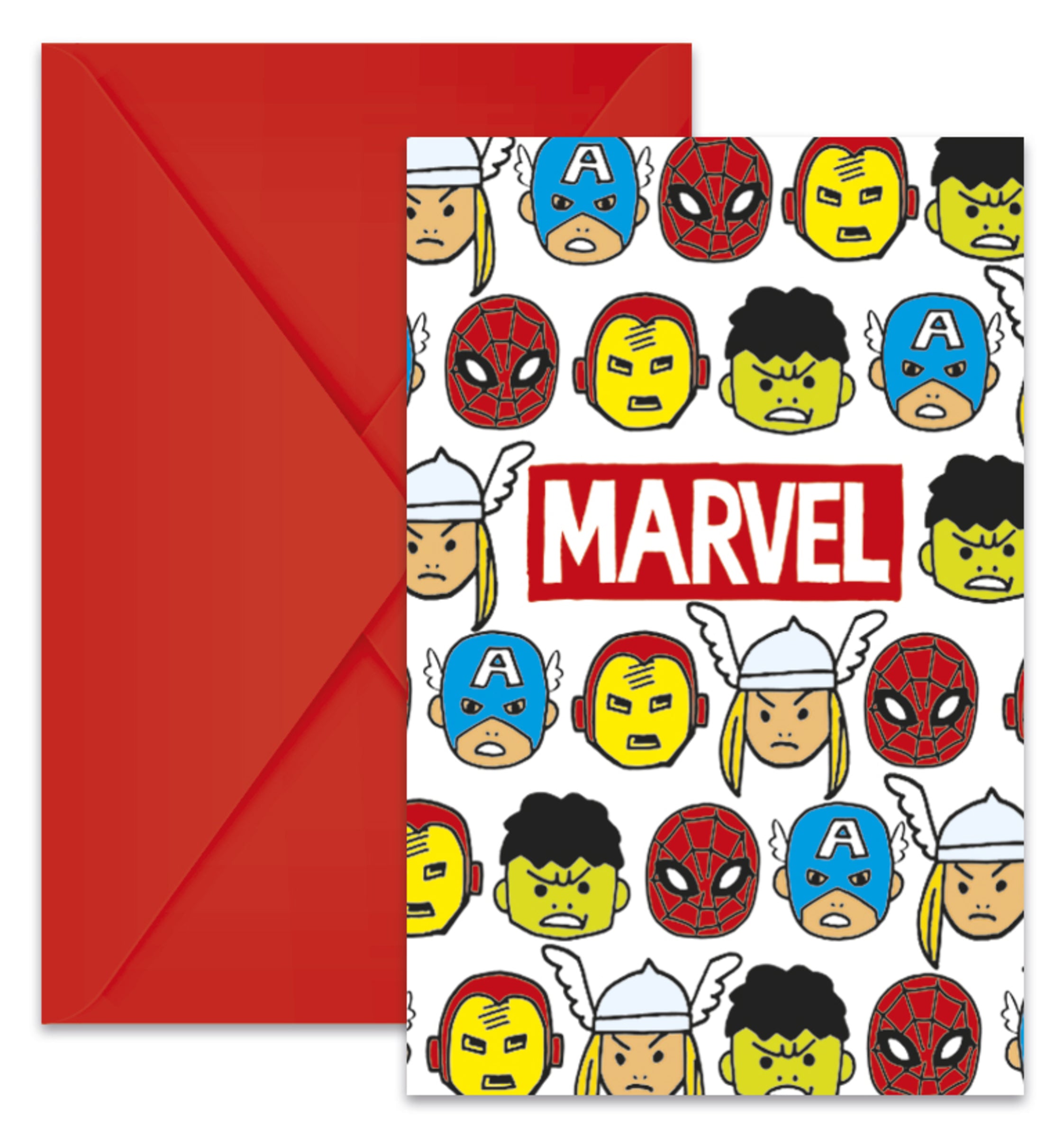 6 invitations Avengers