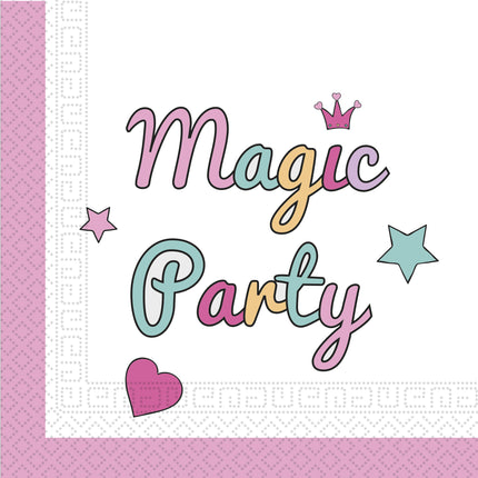 20 Serviettes en papier Licorne fête magique