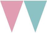 Guirlande fanions rose et turquoise
