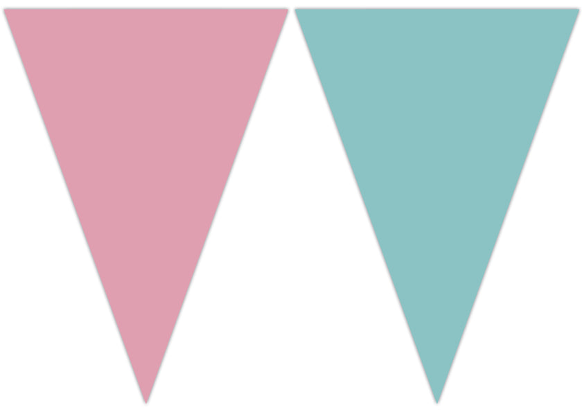 Guirlande fanions rose et turquoise