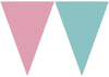Guirlande fanions rose et turquoise