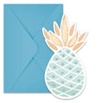 6 invitations ananas pastel