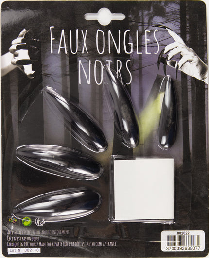 FAUX ONGLES NOIRS X 10