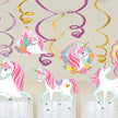 Kit de 12 décorations suspendues de princesse licorne