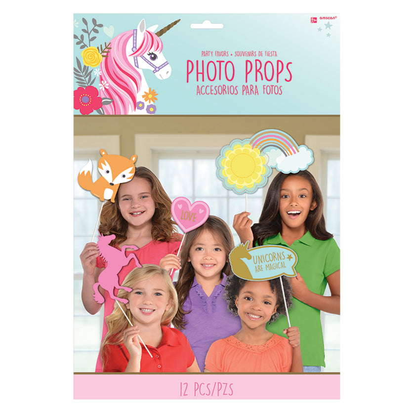 12 accessoires pour Photo booth de princesse licorne