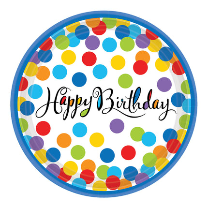 18 assiettes pois colorés