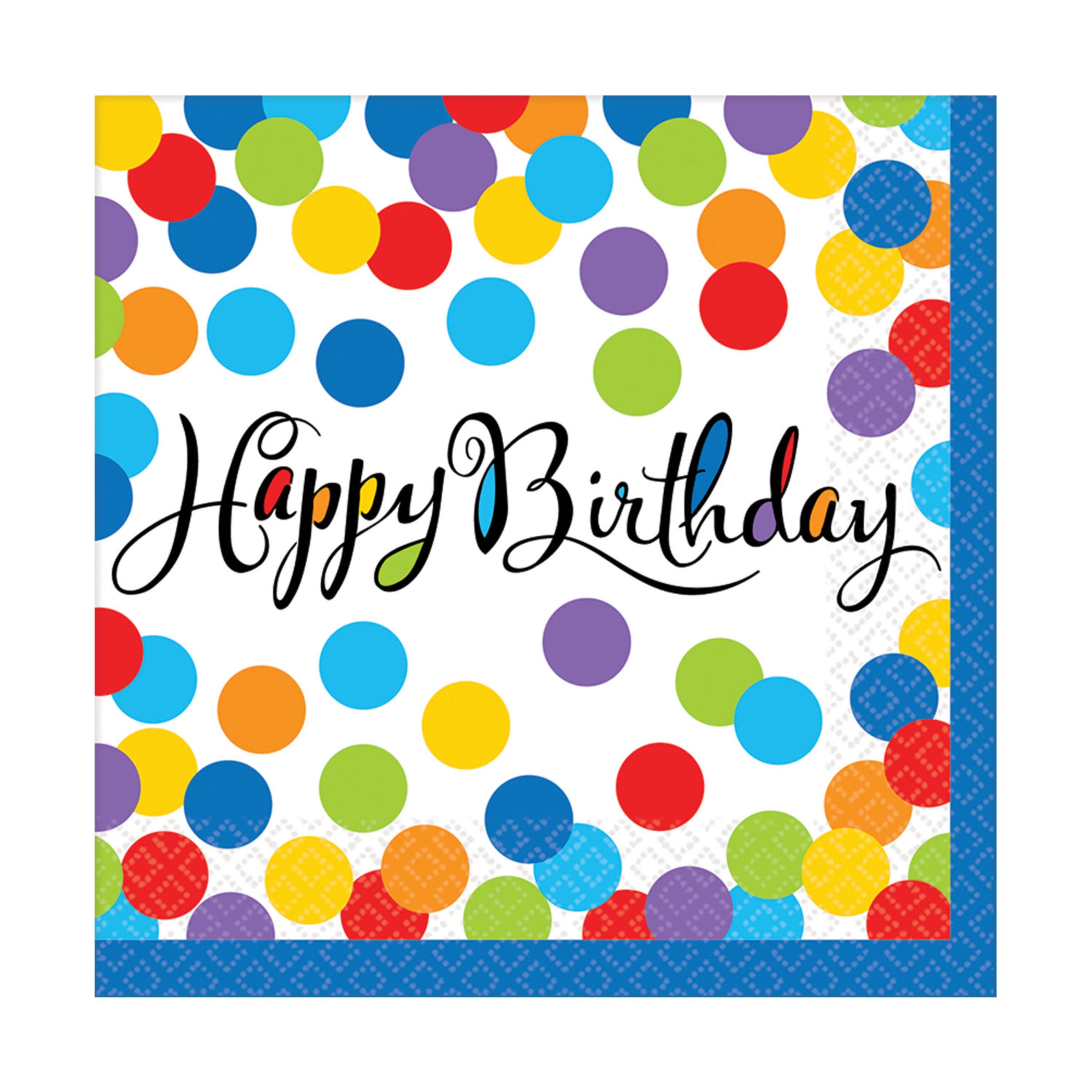 16 Serviettes en papier pois colorés