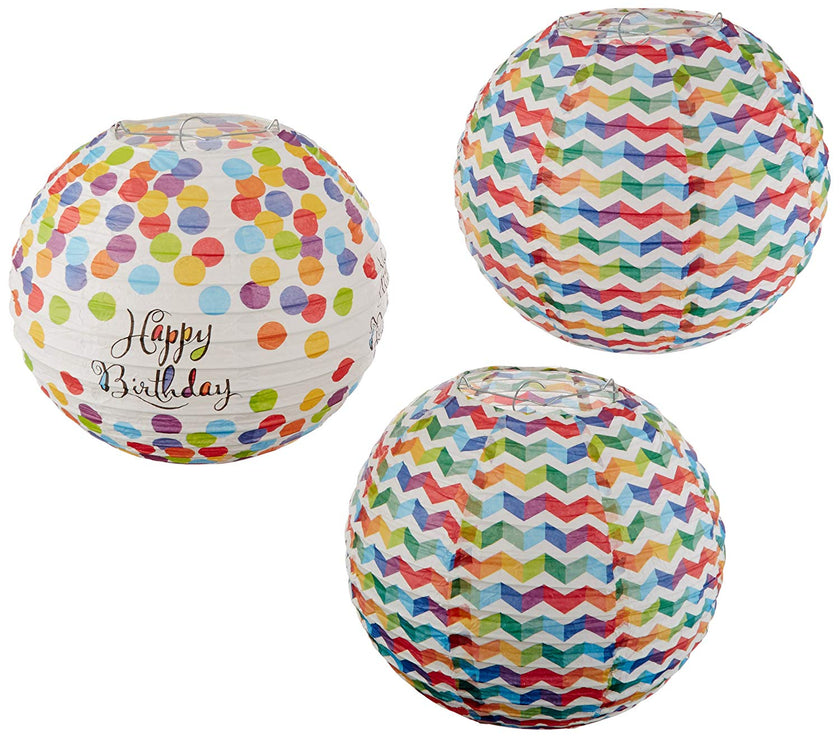 3 sphères décoratives suspendues pois colorés