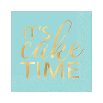 16 Serviettes en papier  it's cake time