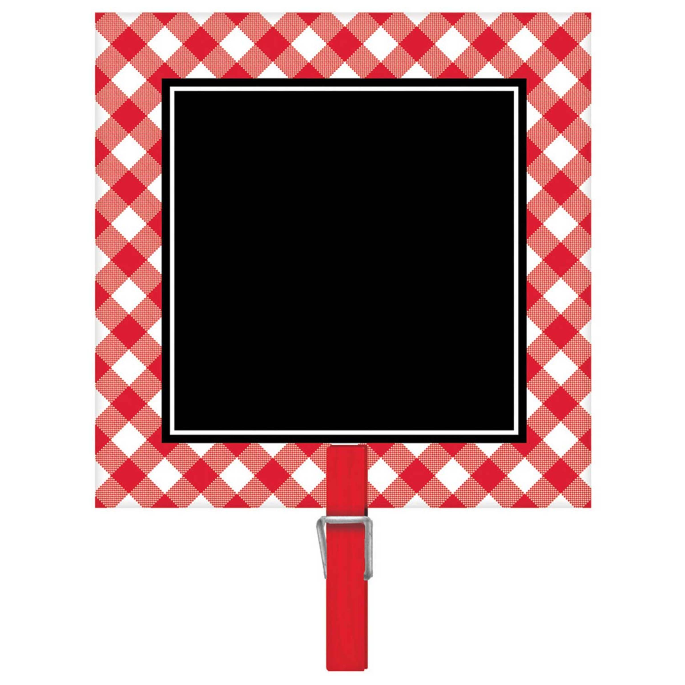 8 Affiches ardoise noire avec petite pince rouge et blanche