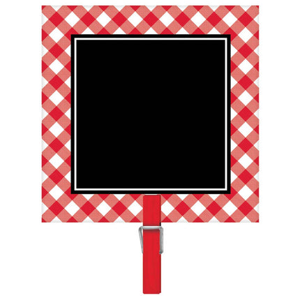 8 Affiches ardoise noire avec petite pince rouge et blanche