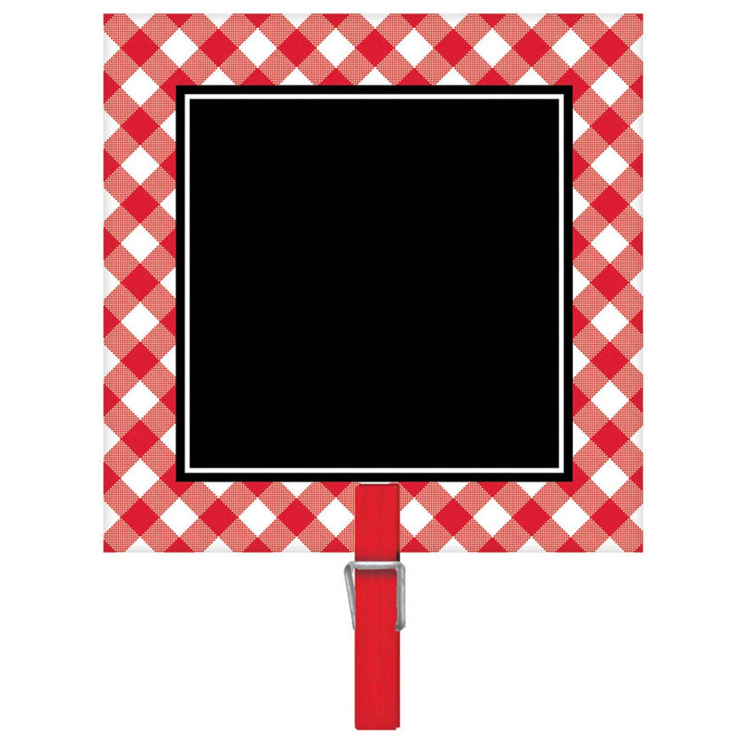 8 Affiches ardoise noire avec petite pince rouge et blanche