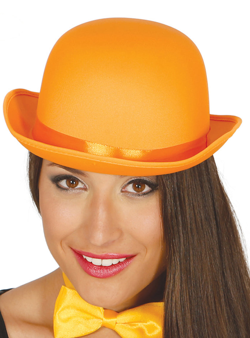 Chapeau melon orange adulte