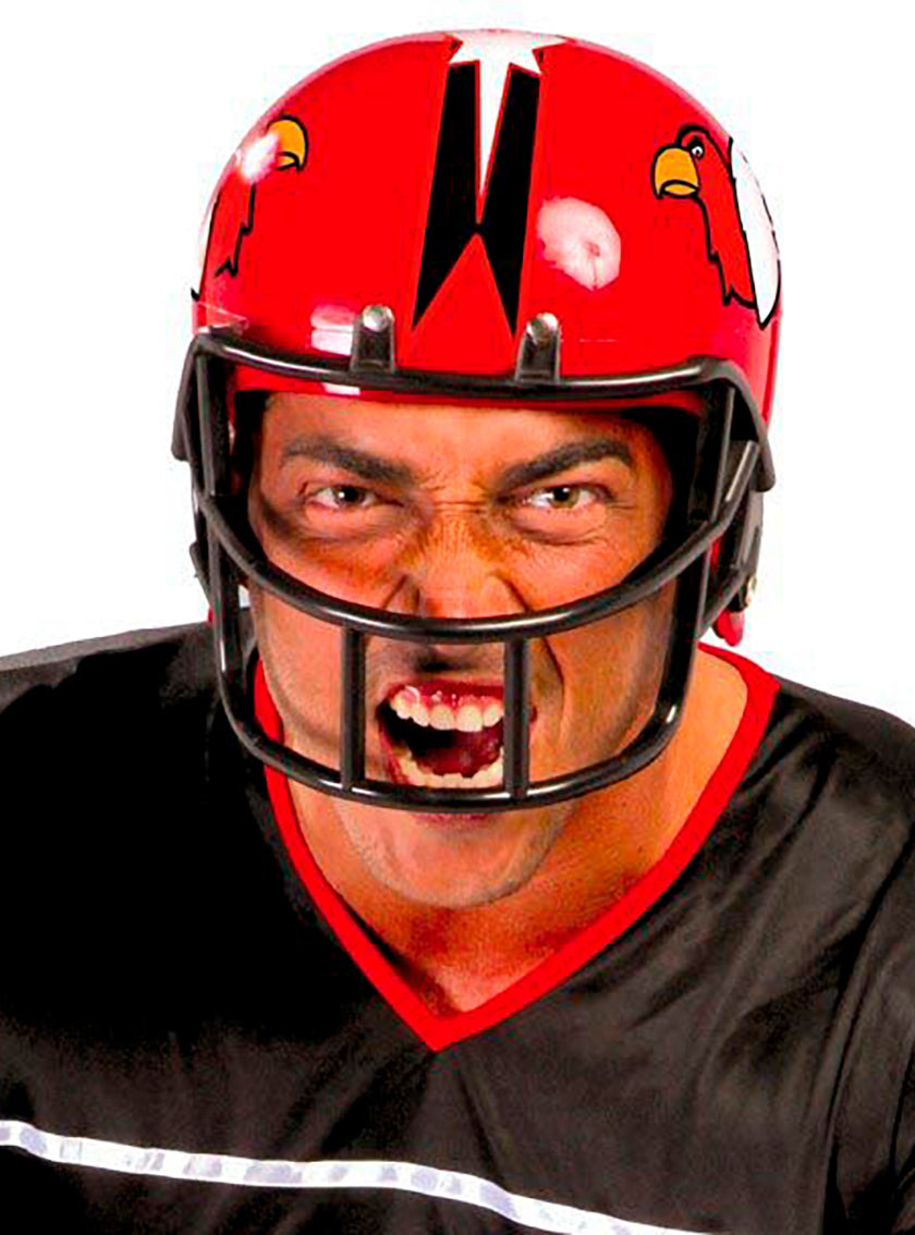 Casque de football américain rouge adulte